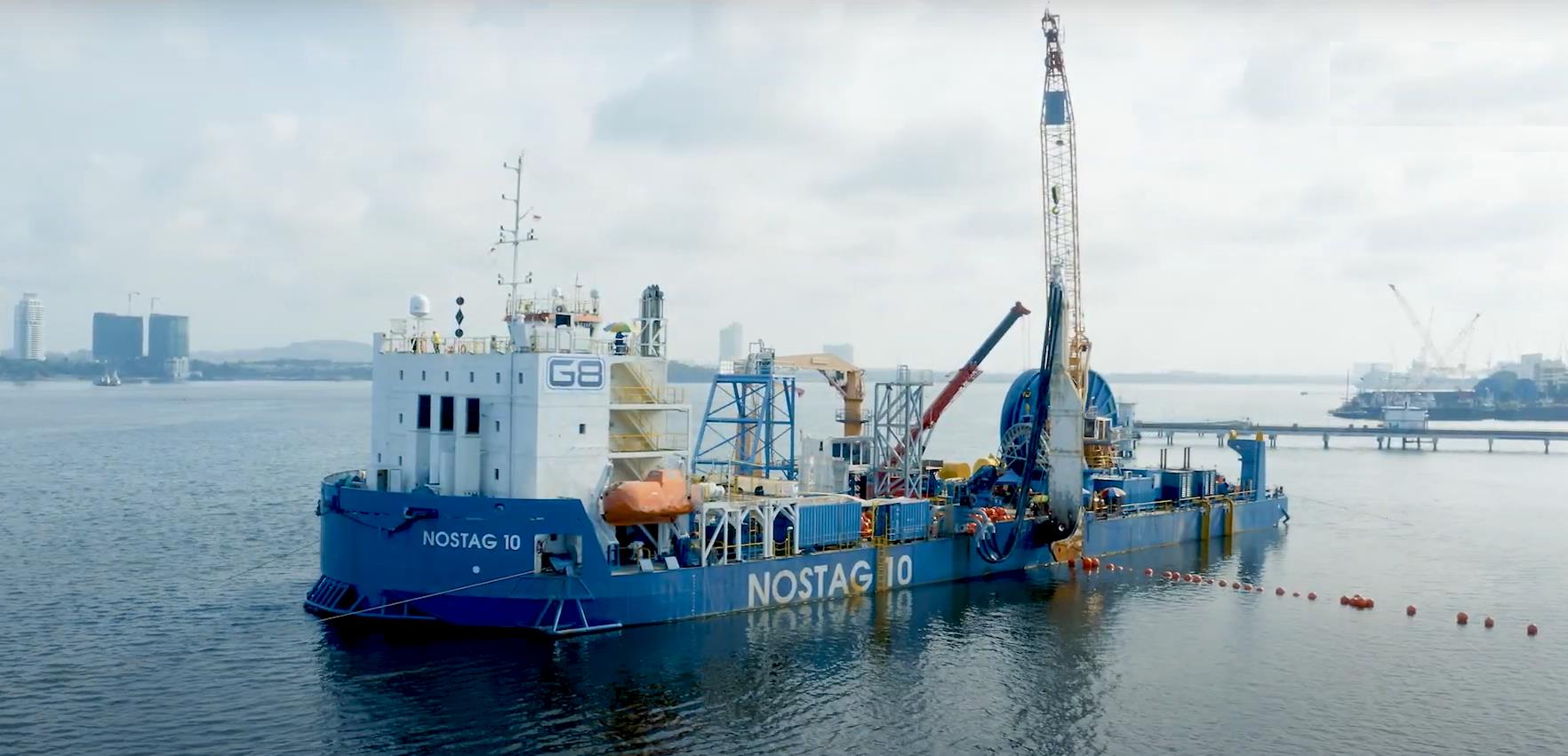 Nostag 10 cable-lay vessel on the Singapore – Malaysia Interconnector