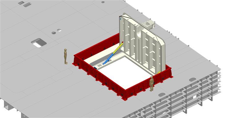 Cable-lay deck hatch — open position concept render