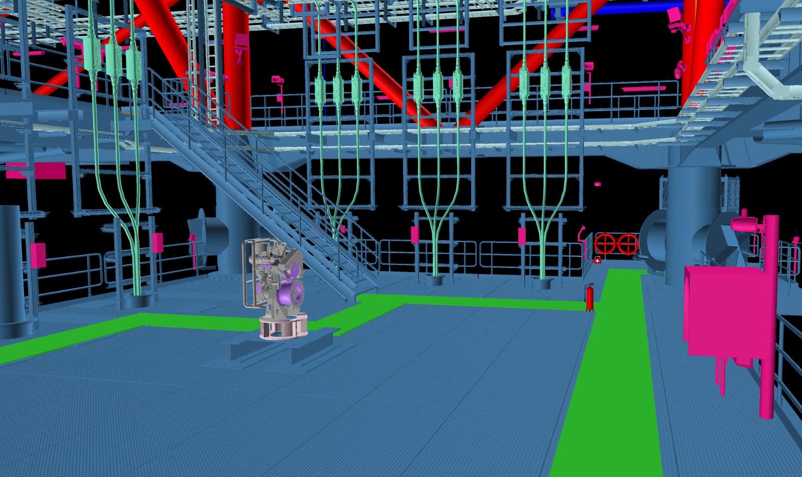 Cable-lay deck 3D model — engineering deliverable