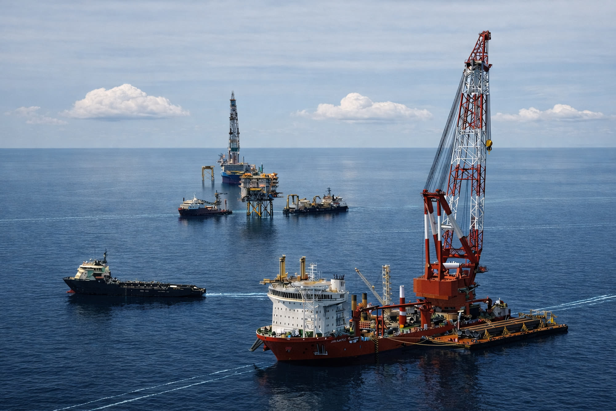 Transportation & Installation — Dimension T&I support vessel + crane operation