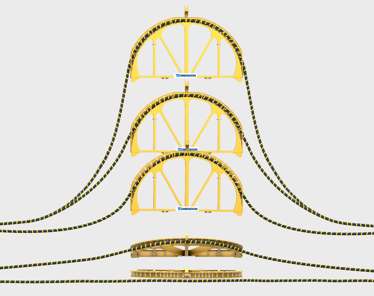 Motion compensated quadrant with cursor system — sequence of splash-zone deployment