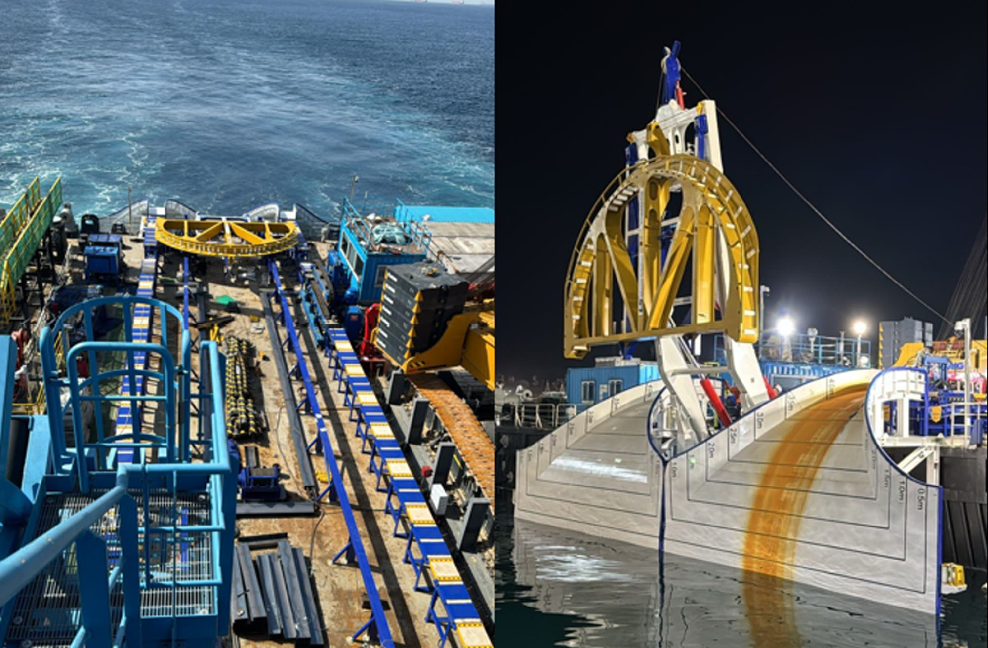 15 MT rail quadrant on the GL 2030 — daytime deck and night-time deployment