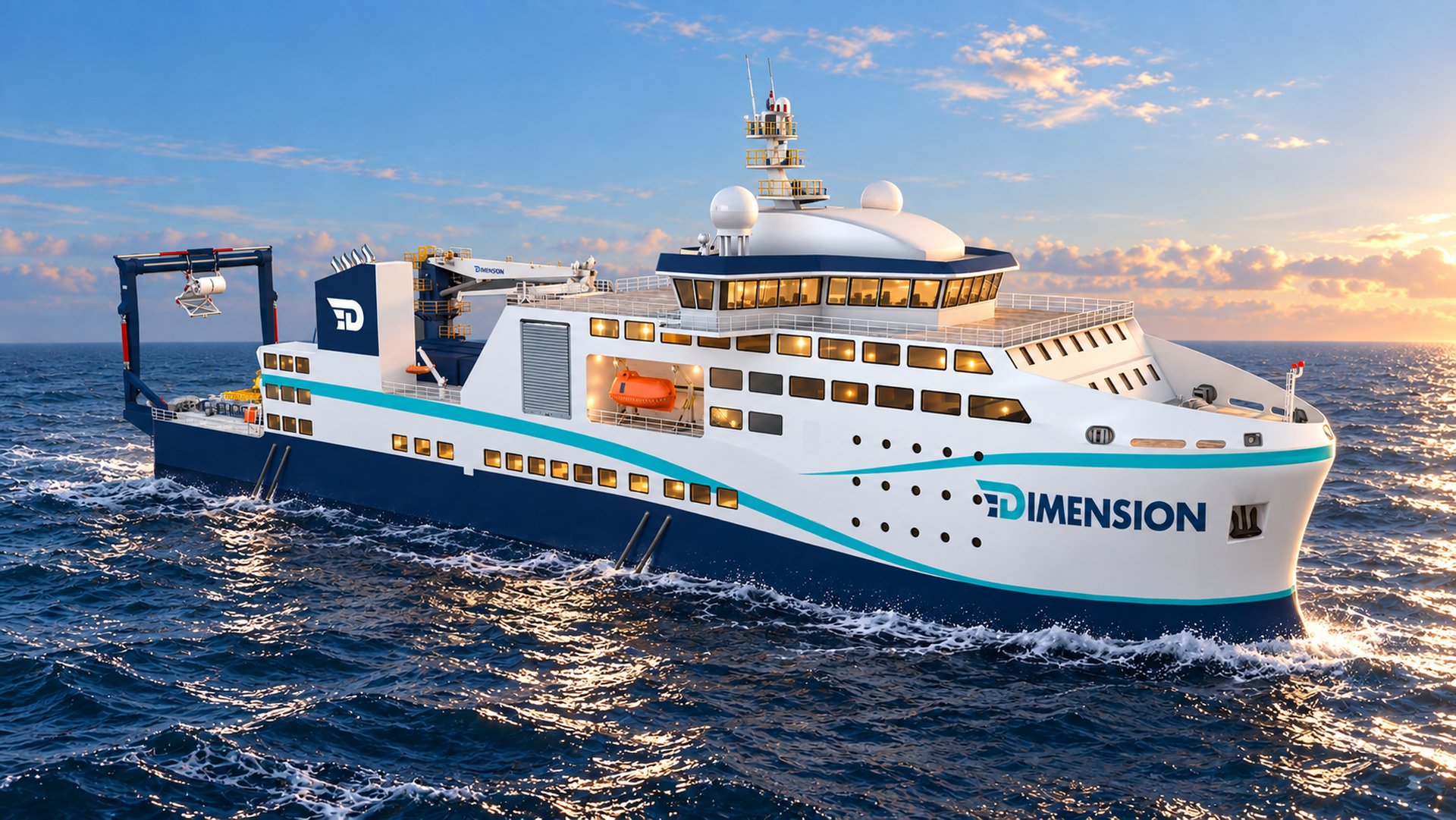 Maxwell Class — multipurpose hybrid cable lay vessel under way
